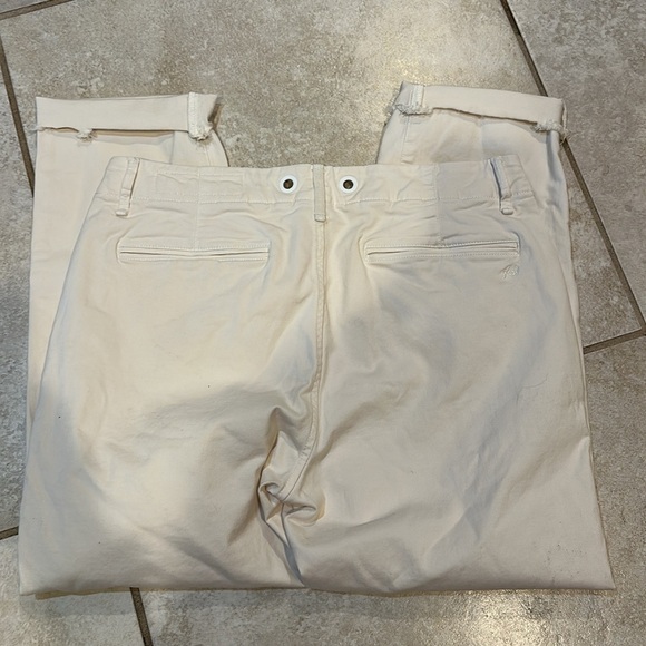 Rag & Bone Cream Boyfriend Straight Leg Crop Khaki Pants Trousers 28 Jeans - Picture 6 of 7